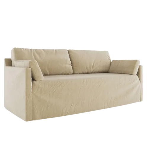 sofá de lino natural