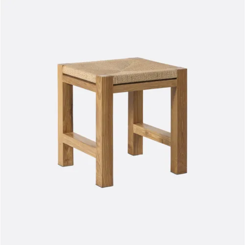 taburete de teca y cuerda