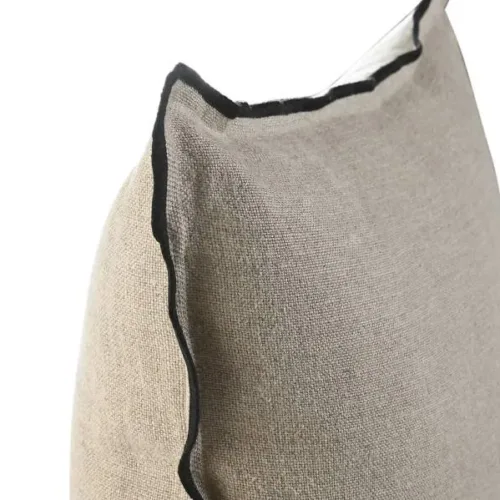 Cojín lino beige filo negro 50X50
