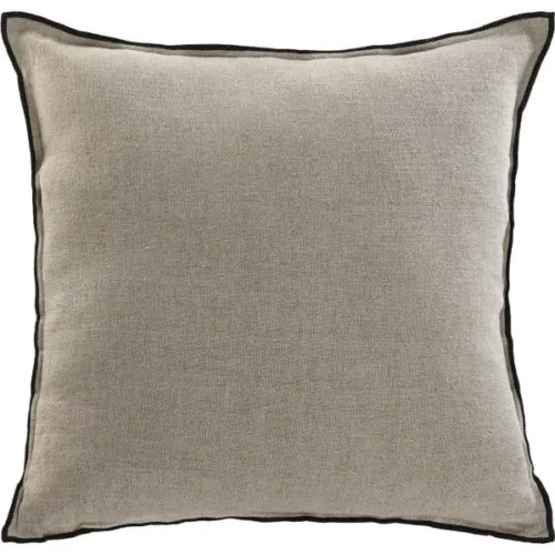 Cojín lino beige filo negro 50X50