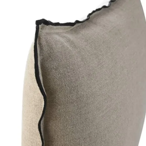 Cojín de lino filo negro 60X8X40