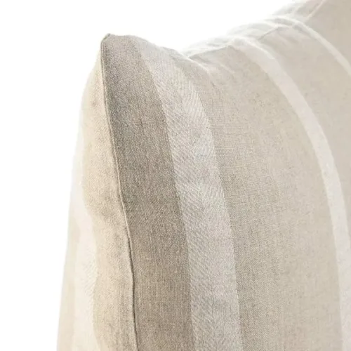 Cojín de lino beige con rayas 50X50