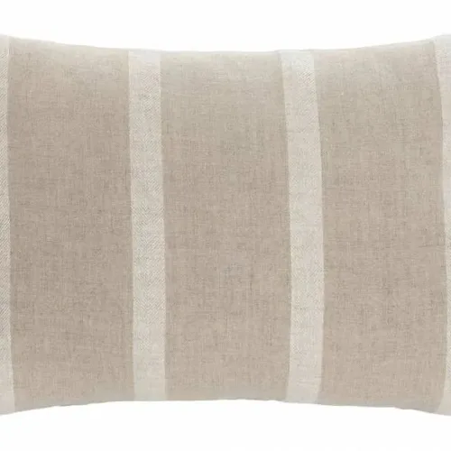 Cojín lino beige con rayas 60X40