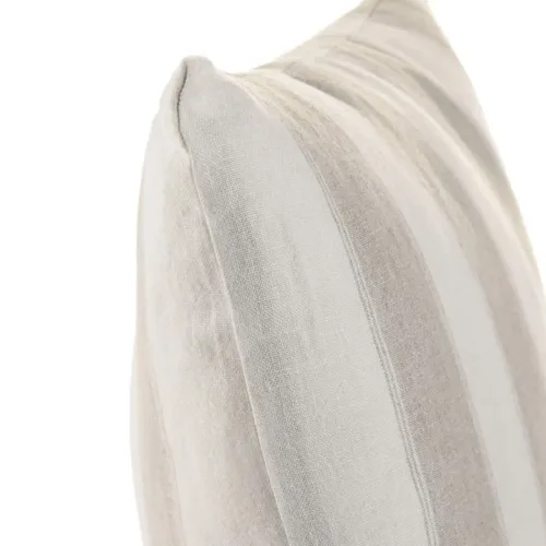 Cojín lino rayas blancas y beige 50X50