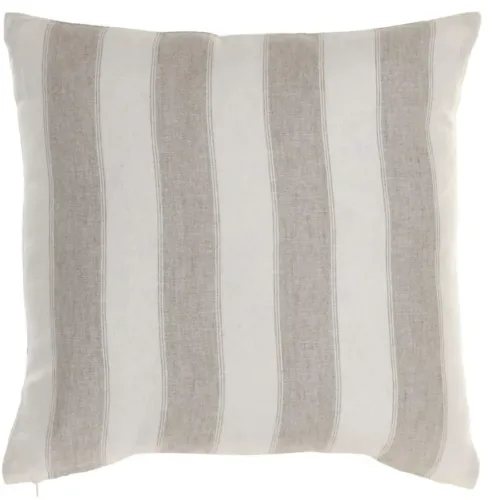 Cojín lino rayas blancas y beige 50X50