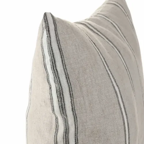 Cojín lino beige rayas 50X50