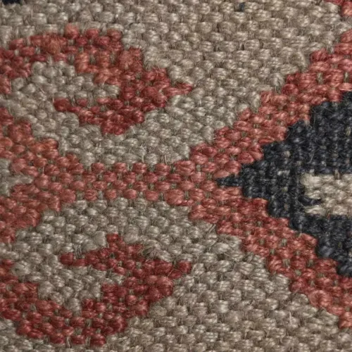 Cojín kilim de lana y yute rojo 45X45