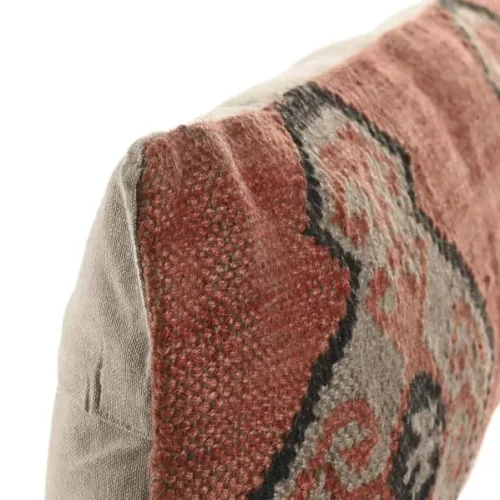 Cojín kilim de lana y yute rojo 30X85