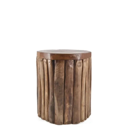 MESITA TEKA TRONCOS VERTICALES 35*35*45