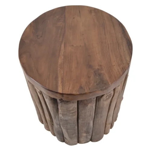 MESITA TEKA TRONCOS VERTICALES 35*35*45