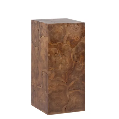 PEDESTAL TROZOS MADERA ALTO 35*35*77