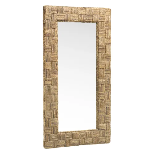ESPEJO RATTAN CUERDA CUADROS 80*150