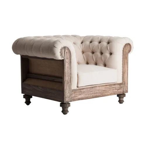 sillón chesterfield beige