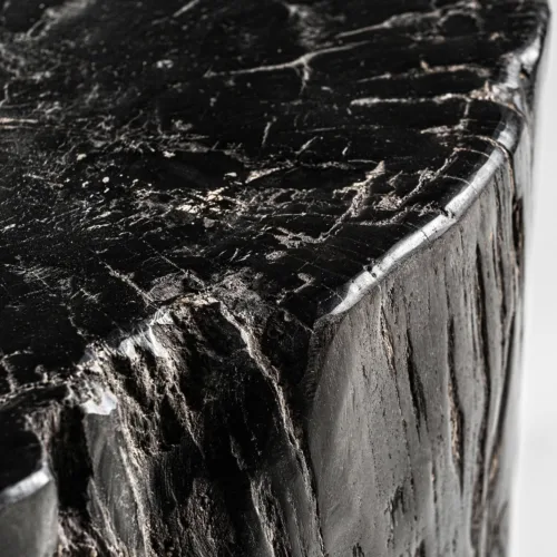 Mesa/taburete auxiliar de madera petrificada Telti