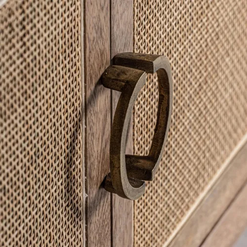 Aparador de madera y mimbre Beckley 120 cm