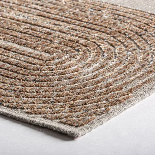 Alfombra de viscosa marrón Chaniya 340x240 cm