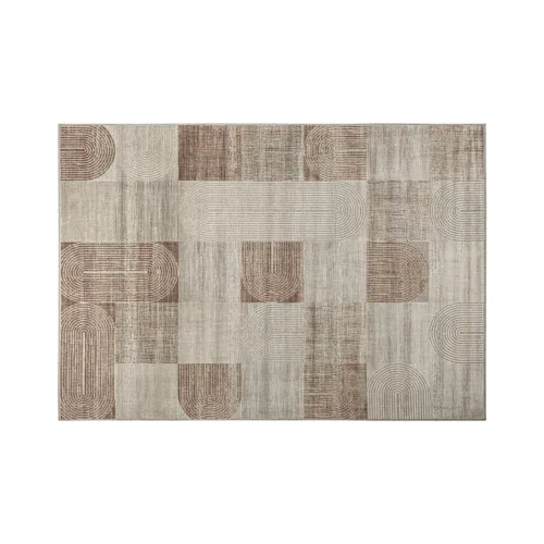 Alfombra de viscosa marrón Chaniya 340x240 cm