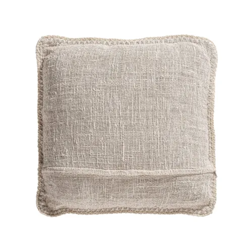 Cojín de algodón blanco roto Clancy