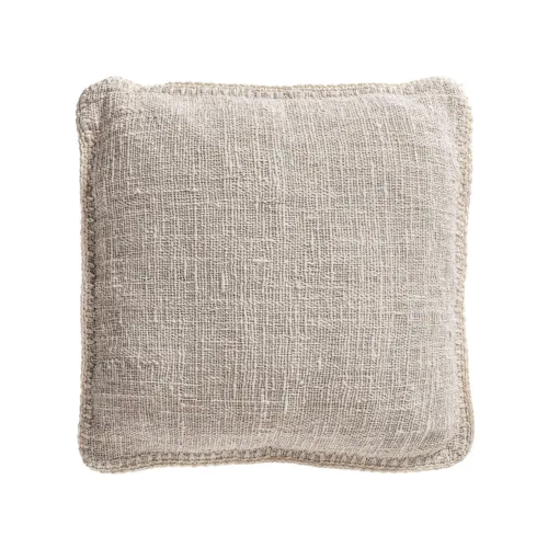 Cojín de algodón blanco roto Clancy