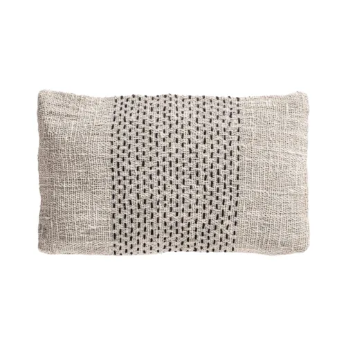 Cojín de algodón blanco roto Clancy 50x30 cm