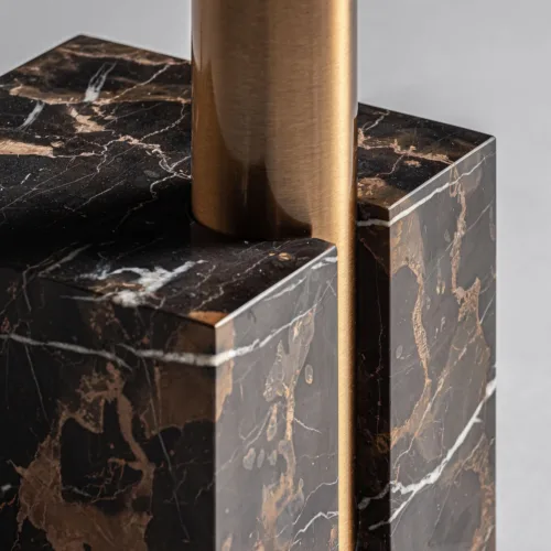 Lámpara de pie de mármol negro Saholy