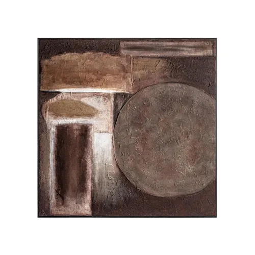 Cuadro lienzo tonos marrones Enzo 141x141 cm