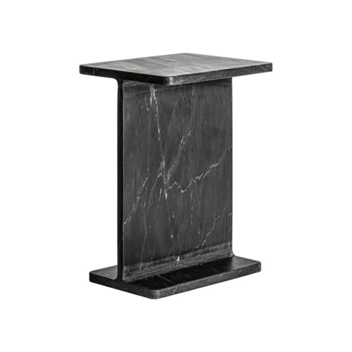 Mesa auxiliar de mármol negra Marquina