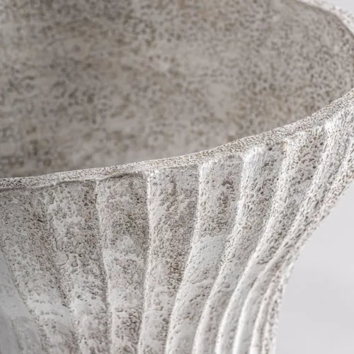 Centro de mesa de terracota blanca Lumo