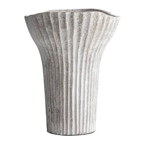 Centro de mesa de terracota blanca Lumo