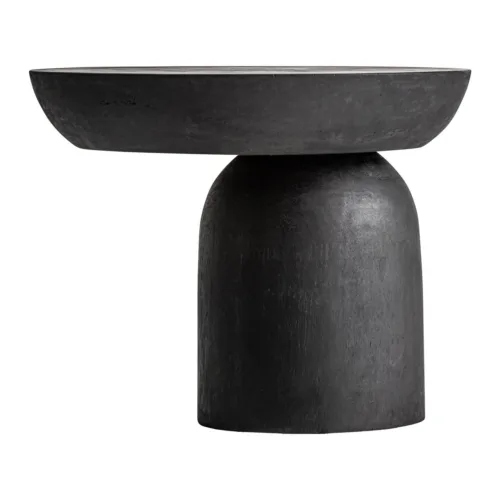 mesa auxiliar de madera negra