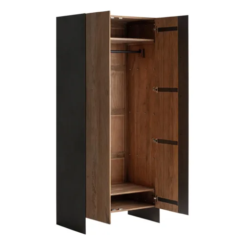 Armario de madera y hierro negro 210 x 90 Killeany