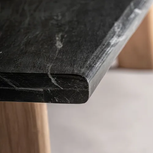 Mesa de centro Nara de mármol negro y roble 160 cm