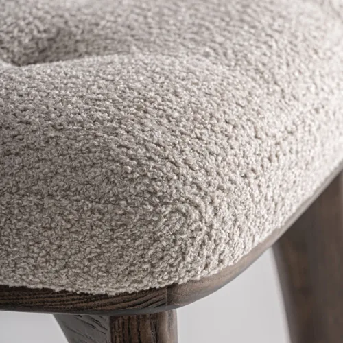 Taburete de madera de fresno tapizado beige Zemst