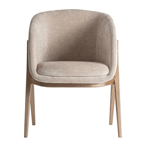 Silla tapizada beige Lupin