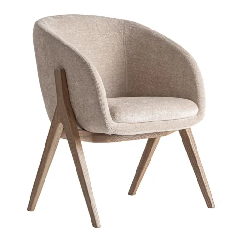 Silla tapizada beige Lupin