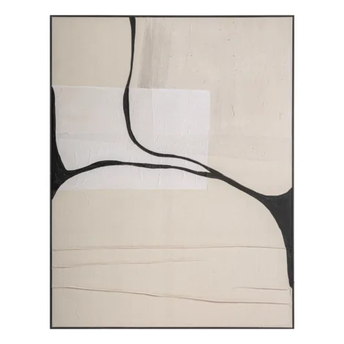 Cuadro lienzo beige y negro Kai 140x180 cm
