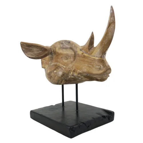 CABEZA RINOCERONTE TEKA BLANQUEADA 40*40*45
