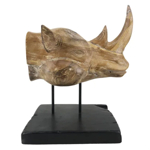 CABEZA RINOCERONTE TEKA BLANQUEADA 40*40*45