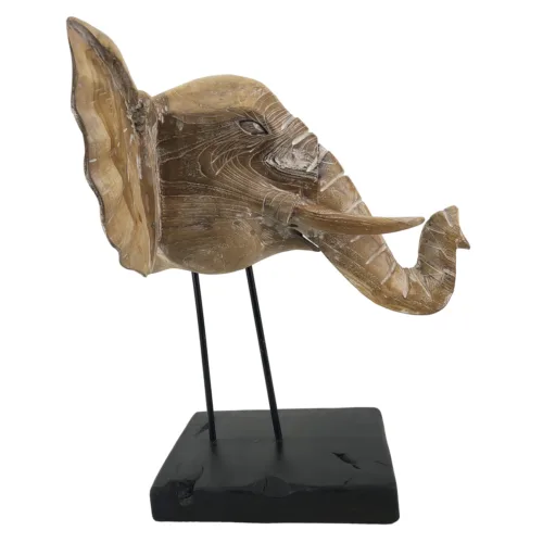 CABEZA ELEFANTE TEKA BLANQUEADA 50*45*55