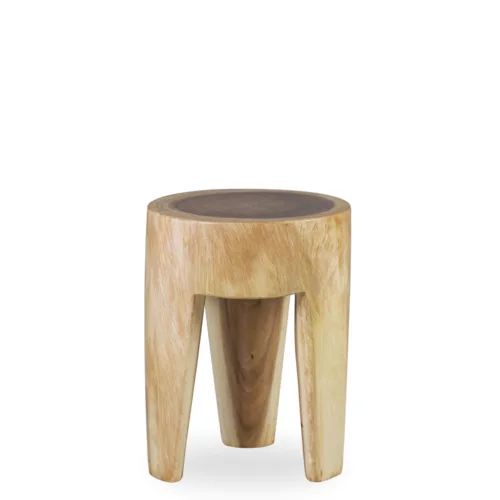 MESA AUXILIAR REDONDA 3 PATAS TRONCO 35*35*45