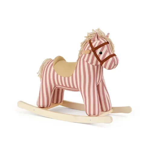 Balancín Caballito de Madera y algodón de rayas Mila