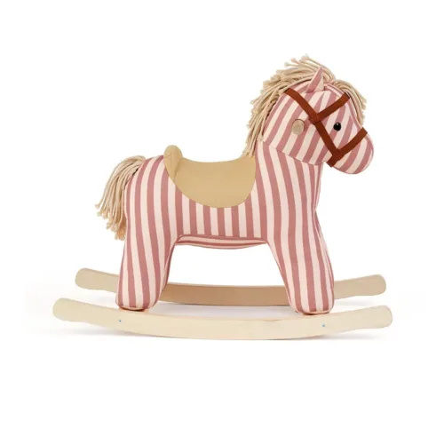 Balancín Caballito de Madera y algodón de rayas Mila