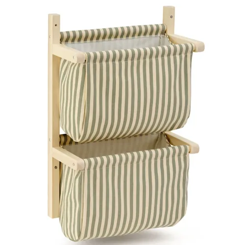 Cestos de tela para guardar juguetes rayas verdes