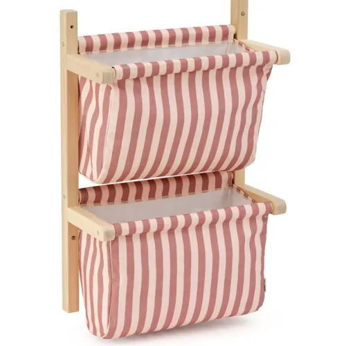 Cestos de tela para guardar juguetes rayas rosa