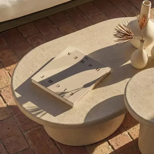 Mesa de centro exterior de microcemento CLAUDE