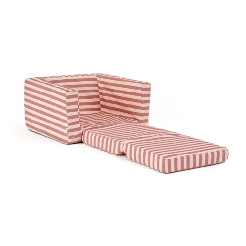 Sillón plegable infantil de rayas rosa