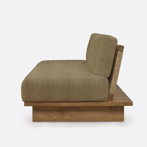 Sofá de exterior de 4 plazas de teca y cuerda CORA