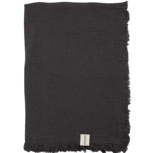 Toalla de muselina doble capa gris antracita NADU (200x100cm)