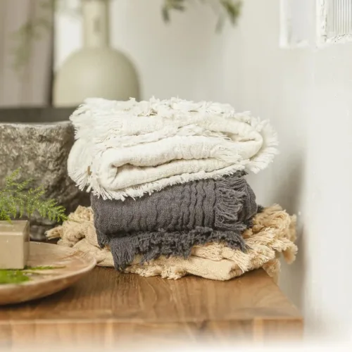 Toalla de muselina doble capa blanca NADU (70x50cm)