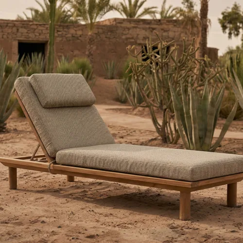 Tumbona de exterior de teca TOPRAK